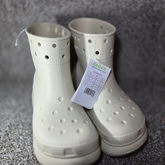 Crocs Classic Bone Waterproof Crush Rain Boots Unisex New 207946-2Y2 - Picture 13 of 16